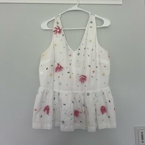 Crown & Ivy embroidered blouse tank